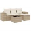 vidaXL Salon de jardin avec coussins 5 pcs beige r&eacute;sine tress&eacute;e