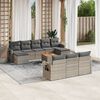 vidaXL Salon de jardin 11 pcs avec coussins gris r&eacute;sine tress&eacute;e