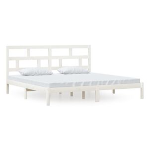 vidaXL Cadre de lit sans matelas blanc bois de pin massif 200x200 cm