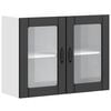 vidaXL Armoire murale de cuisine avec porte en verre Lucca noir