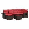 vidaXL Salon de jardin avec coussins 7 pcs marron r&eacute;sine tress&eacute;e