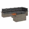 vidaXL Ensemble de canapé de jardin avec coussin 9 pcs Gris polyrotin