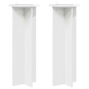 vidaXL Support de Plante 2 pcs Blanc brillant &Oslash;40 x 100 cm