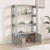 vidaXL Buffet Gris béton 80x30x119,5 cm Bois d'ingénierie
