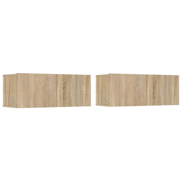 vidaXL Meubles TV 2 pcs chêne sonoma 80x30x30 cm bois d'ingénierie