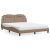vidaXL Lit Viana avec matelas cappuccino 160x200 cm similicuir