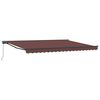 vidaXL Auvent r&eacute;tractable manuel Marron 5 &times; 3,5 m