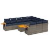 vidaXL Salon de jardin 11 pcs avec coussins gris r&eacute;sine tress&eacute;e