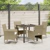 vidaXL Ensemble de salle à manger pour jardin 5 pcs Beige polyrotin
