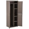 vidaXL Armoire de rangement jardin Marron 65x45x172 cm PP Aspect bois