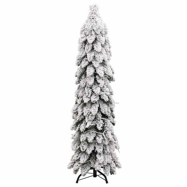 vidaXL Sapin de No&euml;l artificiel pr&eacute;-&eacute;clair&eacute; avec 80 LED/neige floqu&eacute;e