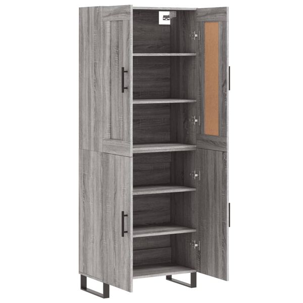 vidaXL Buffet haut Sonoma gris 69,5x34x180 cm Bois d'ingénierie