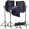 Kit Photo 3 Flashes Softbox nid d'abeilles 60x60