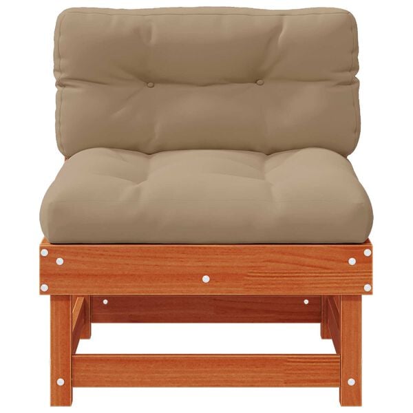 vidaXL Sofa de jardin milieu Pin massif Brun Cir&eacute;