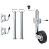 vidaXL Cric &agrave; roue pour remorque 60 mm 2 tubes de soutien 3 pinces