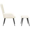 vidaXL Chaise de relaxation avec tabouret Blanc cr&egrave;me Velours