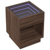 vidaXL Table basse avec LED infini ch&ecirc;ne marron 40x40x50 cm