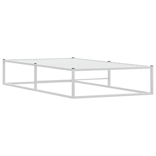 vidaXL Cadre de lit sans matelas blanc 100x200 cm m&eacute;tal