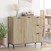 vidaXL Buffet Ch&ecirc;ne Sonoma 89,5 x 33 x 82 cm Bois d'ing&eacute;nierie