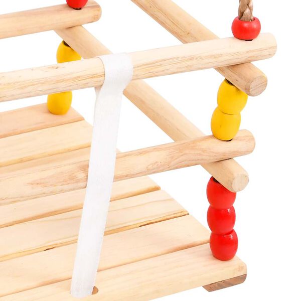 vidaXL Balançoire pour bébé avec ceinture de sécurité Pin solide