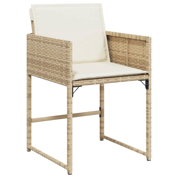 vidaXL Ensemble &agrave; manger de jardin et coussins 15 pcs beige