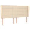 vidaXL T&ecirc;te de lit avec oreilles Cr&egrave;me 163x23x118/128 cm Tissu