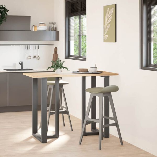 vidaXL Pieds de table de bar en T, 2 pi&egrave;ces, anthracite, 60 x 35 x (100-101) cm, acier