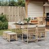 vidaXL Ensemble &agrave; manger de jardin et coussins 9 pcs beige Poly rotin