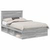 vidaXL Cadre de lit Sonoma gris 120 x 190 cm Bois d'ing&eacute;nierie