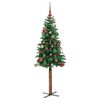 vidaXL Sapin de No&euml;l mince Vert 150 cm PVC et bois de pin massif