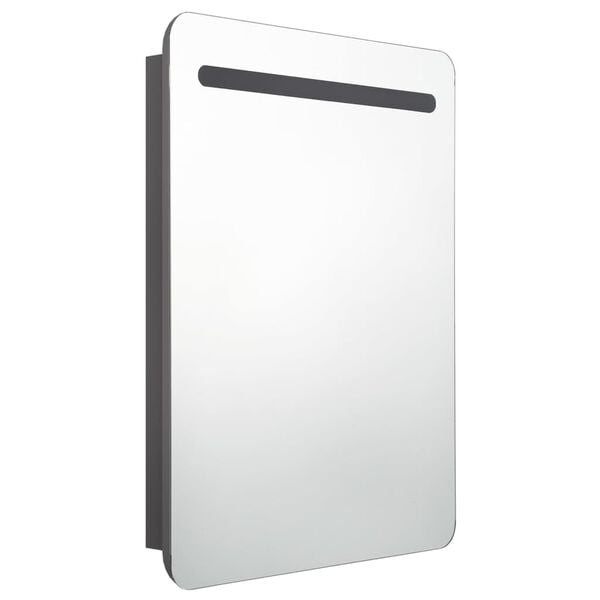 vidaXL Armoire de salle de bain &agrave; miroir LED gris 60x11x80 cm