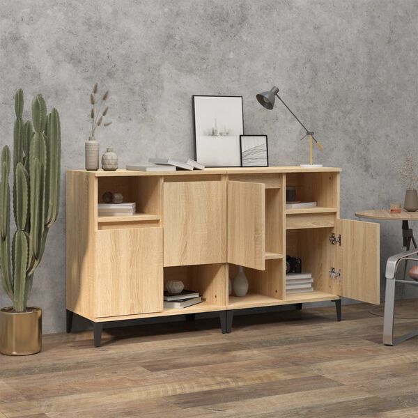 vidaXL Buffets 2 pcs chêne sonoma 60x35x70 cm bois d'ingénierie