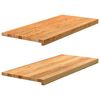 vidaXL Appuis de fen&ecirc;tre 2 pcs marron clair bois de ch&ecirc;ne massif