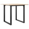 vidaXL Table &agrave; manger cadre en O 90x90x75 cm bois de pin massif acier