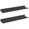 vidaXL &Eacute;tag&egrave;re Murale avec &eacute;tag&egrave;re 2 pcs Noir 40 x 8,5 x 2,5 cm