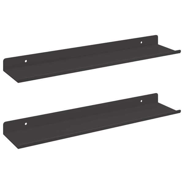 vidaXL &Eacute;tag&egrave;re Murale avec &eacute;tag&egrave;re 2 pcs Noir 40 x 8,5 x 2,5 cm