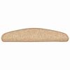 vidaXL Tapis d'escalier 15 pi&egrave;ces 65 x 21 x 4 cm Marron clair Demi-rond Grand