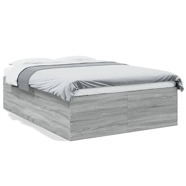 vidaXL Cadre de lit sans matelas sonoma gris 140x190 cm