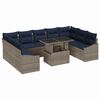 vidaXL Ensemble de canap&eacute; de jardin avec coussin 10 pcs Gris et marine