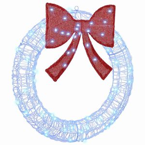 vidaXL Couronne avec 60 LED Bleu 76 x 76 x 8,5 cm Acrylique