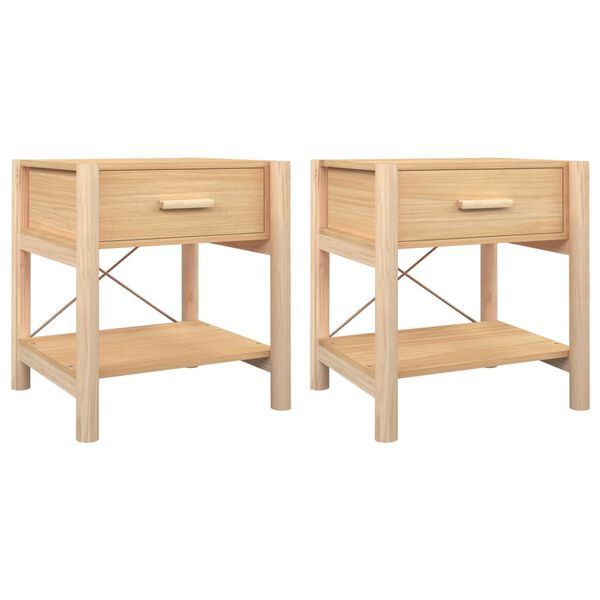 vidaXL Tables de chevet 2 pcs 42x38x45 cm Bois d&rsquo;ing&eacute;nierie