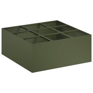 vidaXL Cache-pot de jardin Vert olive 100 x 100 x 20 cm