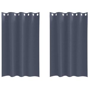 vidaXL Rideaux occultants avec anneaux 2 pcs Anthracite 175 x 140 cm