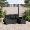 vidaXL Salon de jardin 4 pcs avec coussins noir r&eacute;sine tress&eacute;e
