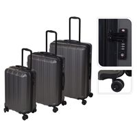 ProWorld Ensemble de valises 3 pcs avec serrure TSA noir