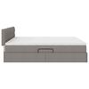 vidaXL Lit de Rangement Taupe 200 x 200 cm Cuir synth&eacute;tique