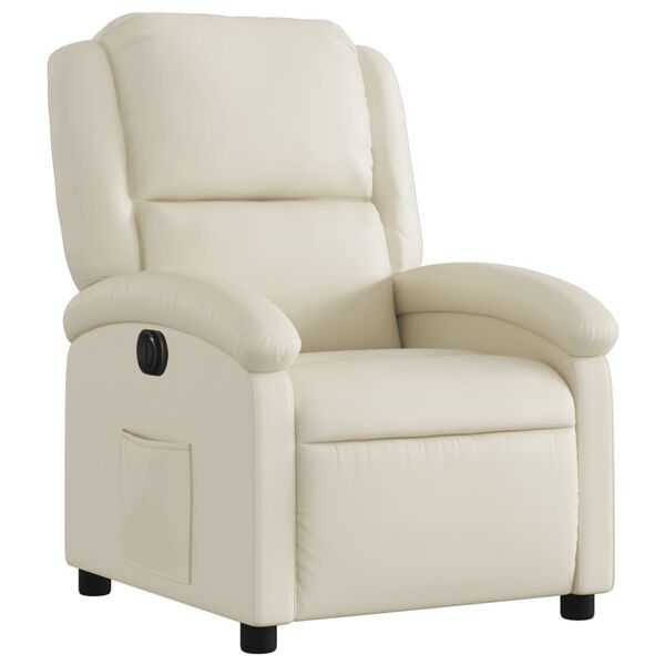 vidaXL Fauteuil inclinable électrique Crème Similicuir