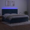 vidaXL Sommier &agrave; lattes de lit matelas LED Bleu fonc&eacute; 200x200 cm
