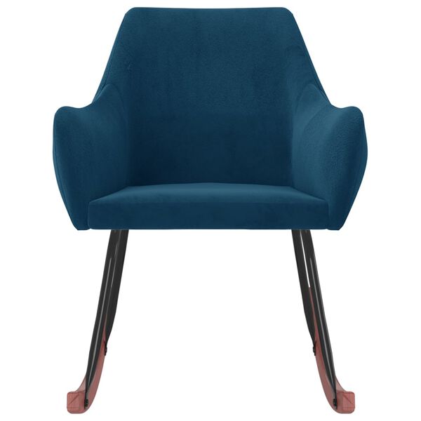 vidaXL Chaise &agrave; bascule Bleu Velours