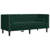 vidaXL Ensemble de canap&eacute; Chesterfield et traversins 3 pcs vert fonc&eacute;
